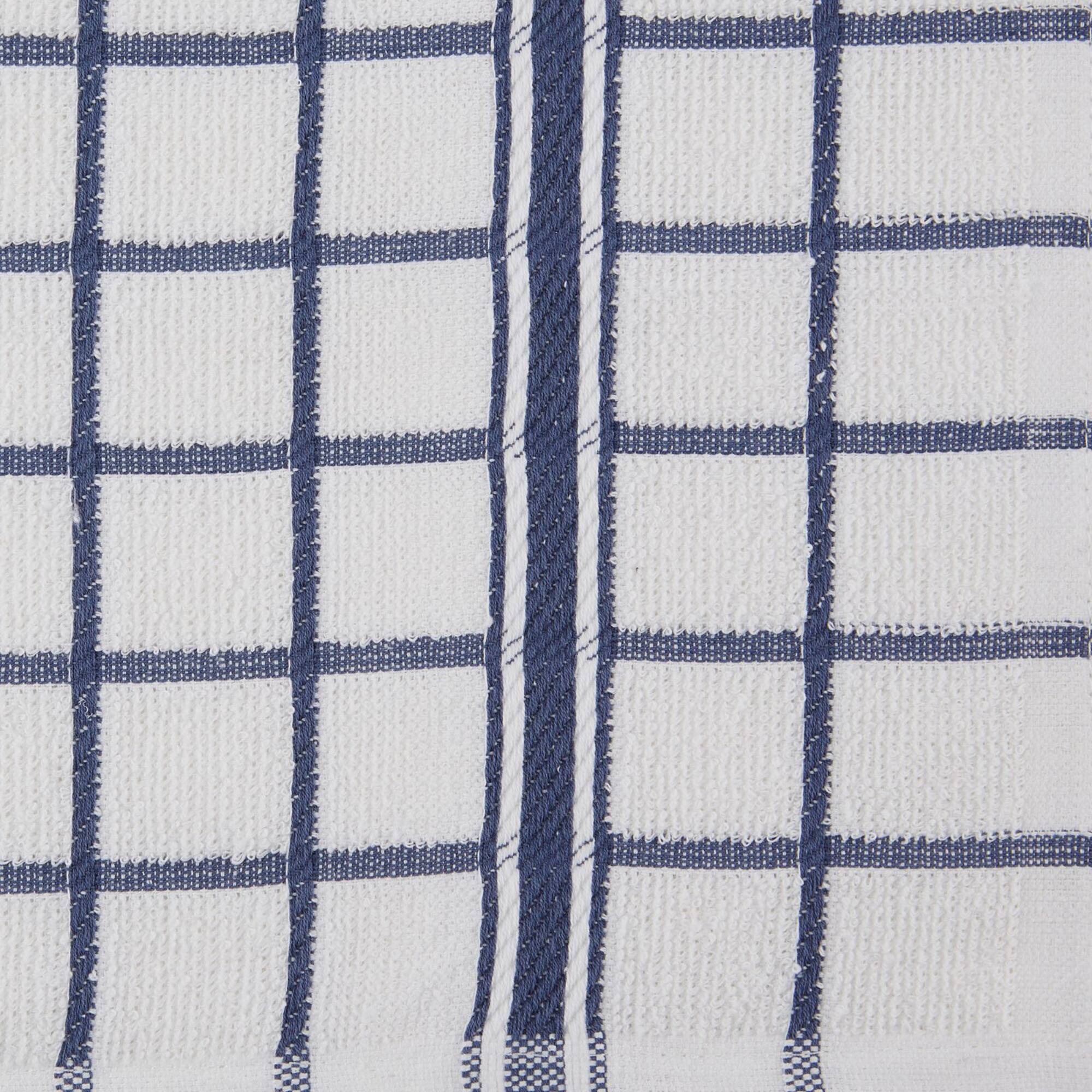 DII® French Blue Windowpane Terry Dishtowels, 4ct.